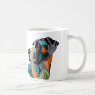 Beautiful detailed unique style Great Dane mug