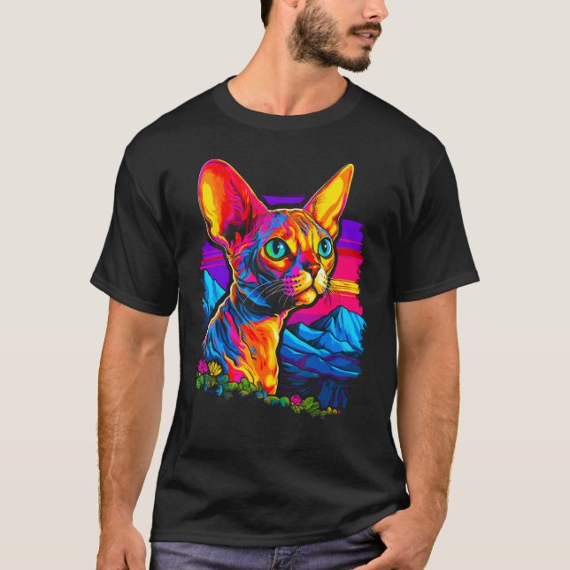 Beautiful Devon Rex Cat T-Shirt (Front)