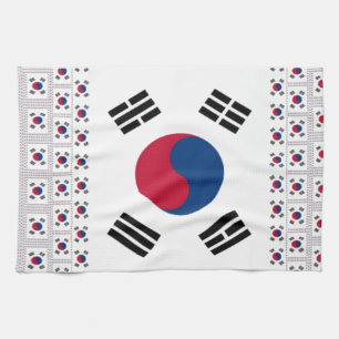 Beautiful Diagonal Korean Flag: An Infinite Art Kitchen Towel