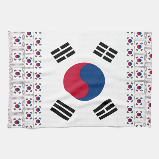 Beautiful Diagonal Korean Flag: An Infinite Art Kitchen Towel (Horizontal)