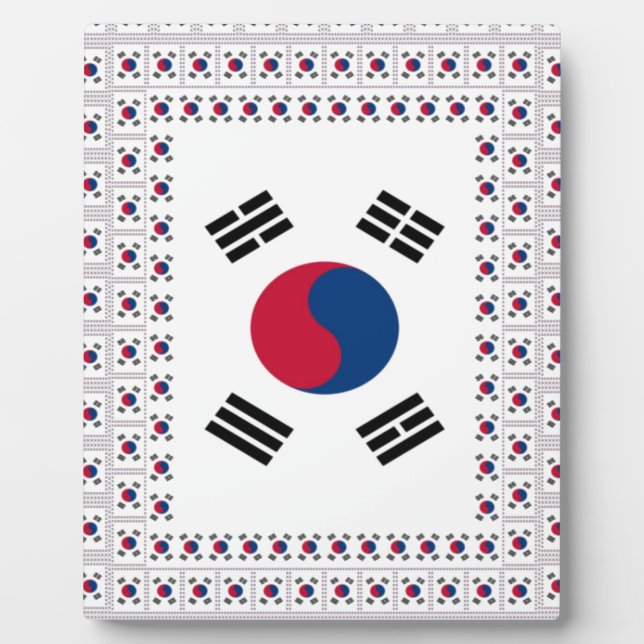 Beautiful Diagonal Korean Flag: An Infinite Art Plaque (Front)