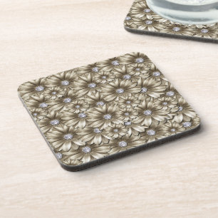 Beautiful Diamond Flowers Coaster