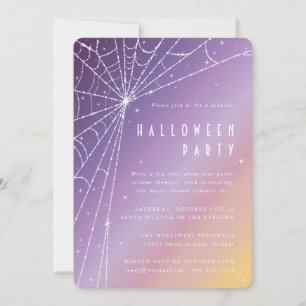 Beautiful Diamond Spider Web Halloween Party Invitation