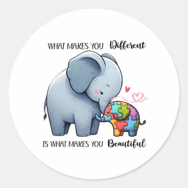 "Beautiful Different - Stickers Sensibilisation su (Devant)