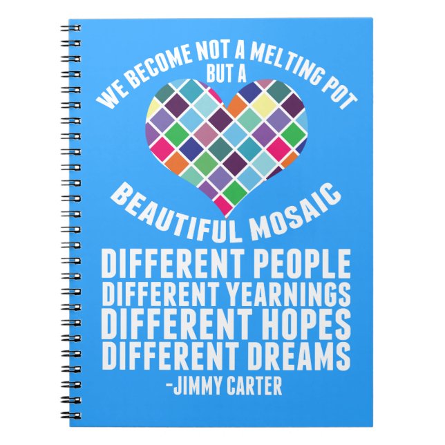 Beautiful Diversity Quote Pro Immigration Notebook (Front)