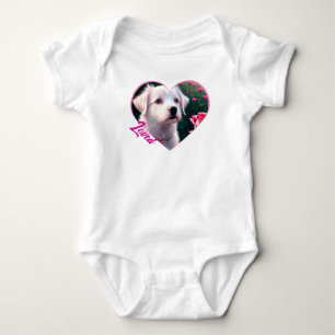 Beautiful Dog And Rose Collection Baby Bodysuit