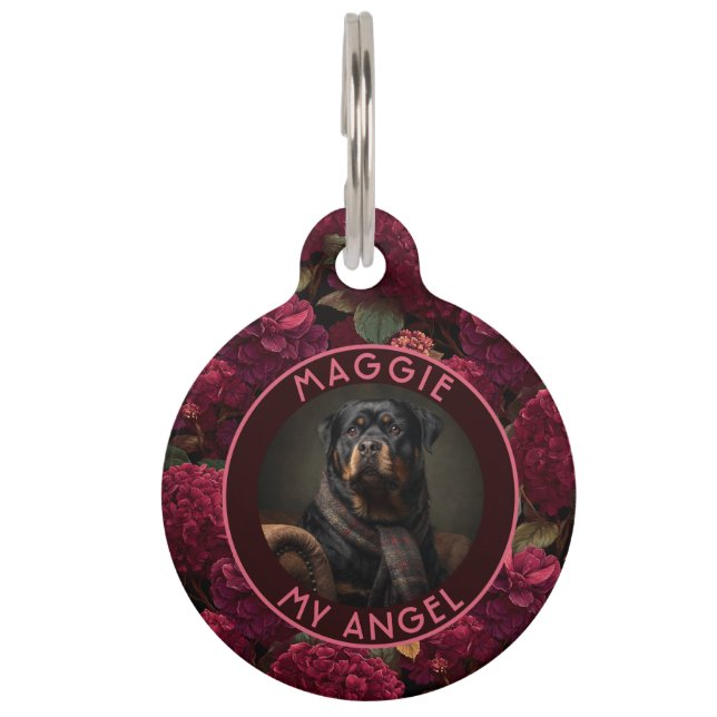 Beautiful Dog Mom Gift Hydrangeas Pet Tag (Front)