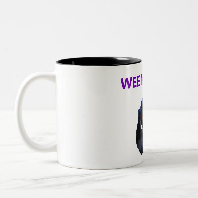 beautiful dog mug, weenie dog, mom dog Two-Tone coffee mug (Left)