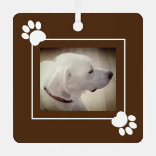 Beautiful Dog Rustic Brown Single 1 Photo     Metal Ornament