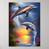 Beautiful Dolphin Duo In Paradise