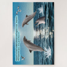Beautiful Dolphin Scripture Puzzle Philippians 4:4