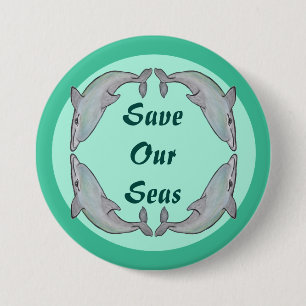 Beautiful Dolphins Button Badge