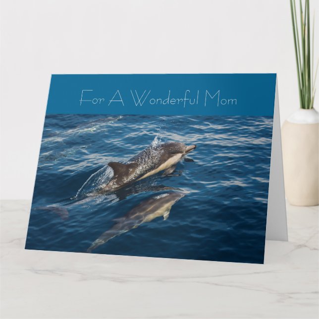 Beautiful Dolphin's Mothers' Day Greeting Card (Front)