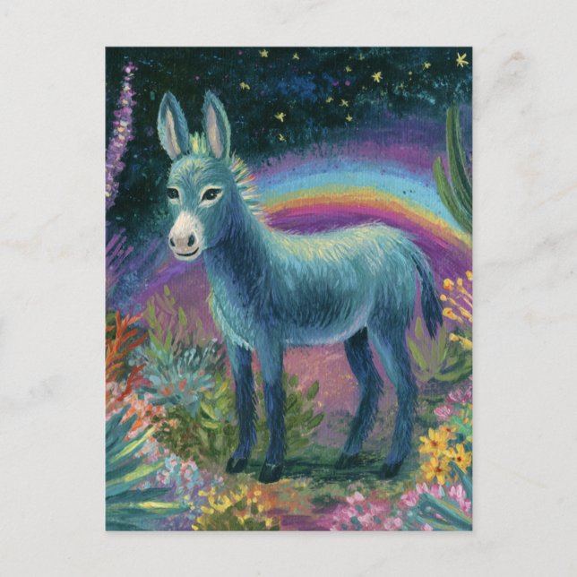 Beautiful Donkey at Night Postcard (Front)