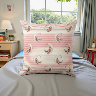 Beautiful Double Sided Watercolor Teddy Bear Throw Pillow