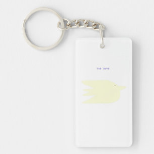 beautiful doves painting art keychain