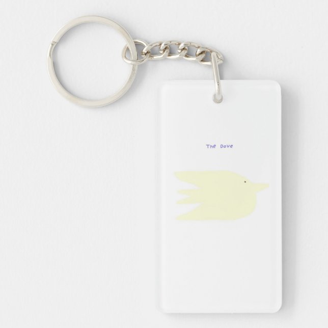 beautiful doves painting art keychain (Front)