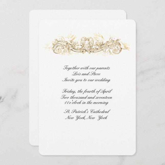 Beautiful Doves Wedding Invitation (Front/Back)