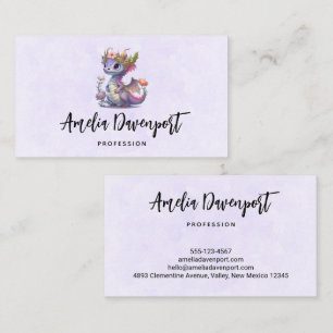 Beautiful Dragon with Elegant Crown Business Card