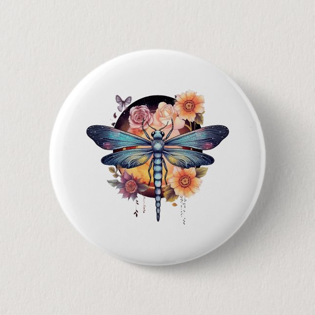 Beautiful Dragonfly 2 Inch Round Button (Front)