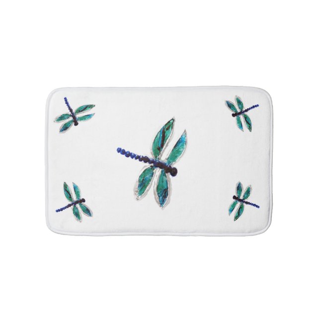 Beautiful Dragonfly Art Bath Mat (Front)