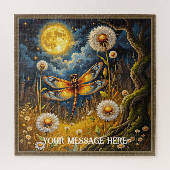 Beautiful Dragonfly at sunset Jigsaw Puzzle (Vertical)