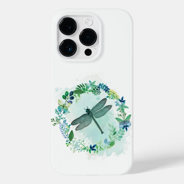 Beautiful Dragonfly With Floral Border Case-Mate iPhone Case (Back)