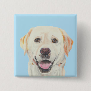 Beautiful Drawing Yellow Lab Button