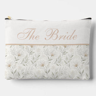 Beautiful Drawn Flowers in Neutral Colours Accessory Pouch
