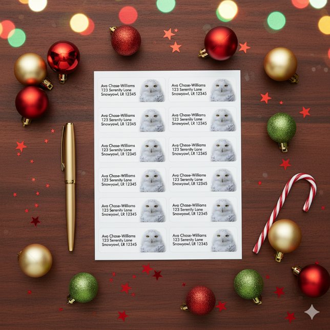 Beautiful, Dreamy and Serene Snowy Owl (Snowy Owl Return Address Labels Cover Photo)