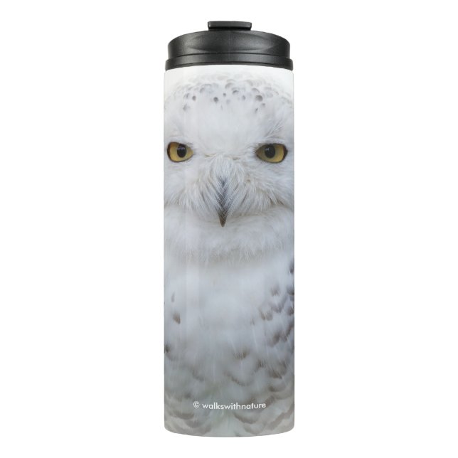 Beautiful, Dreamy and Serene Snowy Owl Thermal Tumbler (Front)
