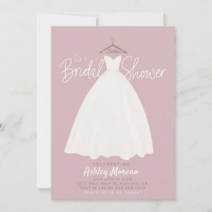 Beautiful dress Bridal shower customizable colour Invitation