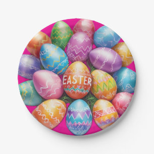 Beautiful Dyed Easter Egg Design  Paper Plate