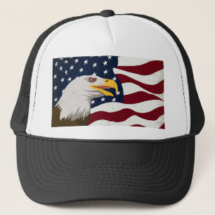 Beautiful Eagle & USA Flag Hat
