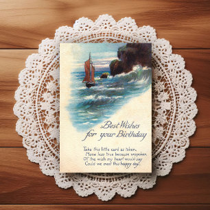 Beautiful Early 1900's Vintage Birthday Greeting Postcard