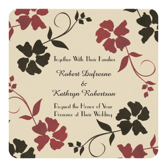 Beautiful & Earthy Floral Wedding Invitation