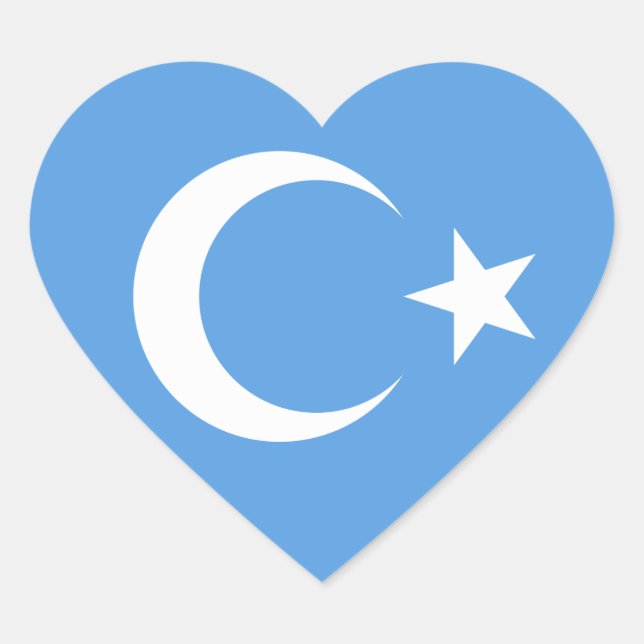 Beautiful East Turkestan Flag Heart Sticker (Front)