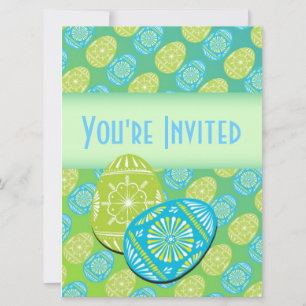Beautiful Easter Egg Party Invitation-Customizable Invitation