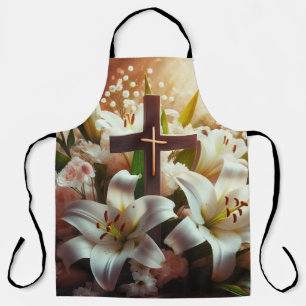 Beautiful Easter lily cross Apron