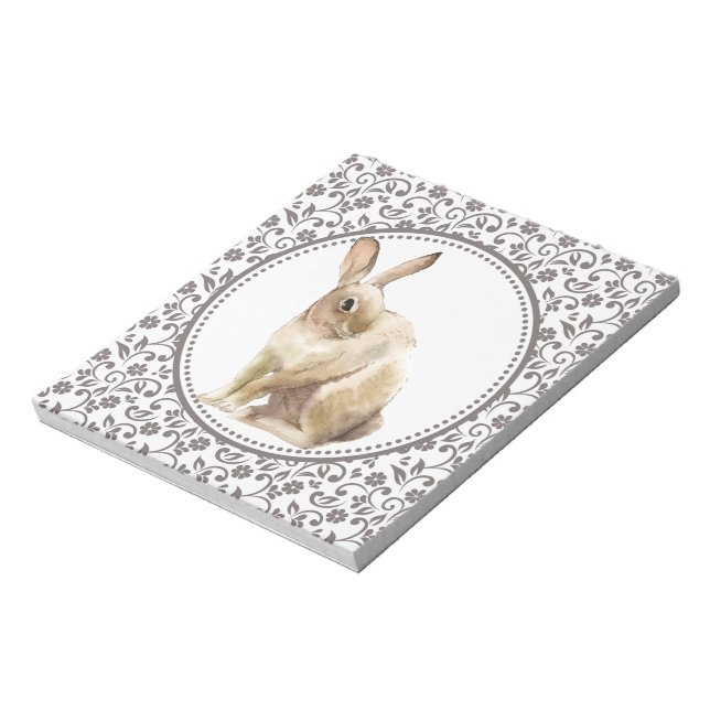 Beautiful Easter Rabbit ornamental Notepad (Rotated)