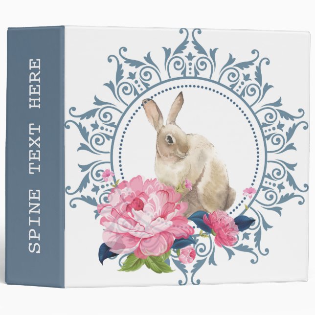 Beautiful Easter Rabbit personalized Binder (Front/Spine)