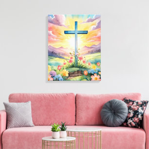 Beautiful Easter Watercolor Art Canvas Print