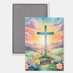 Beautiful Easter Watercolor Art Magnet