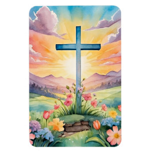 Beautiful Easter Watercolor Art Magnet