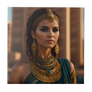 Beautiful Egyptian woman portrait Tile