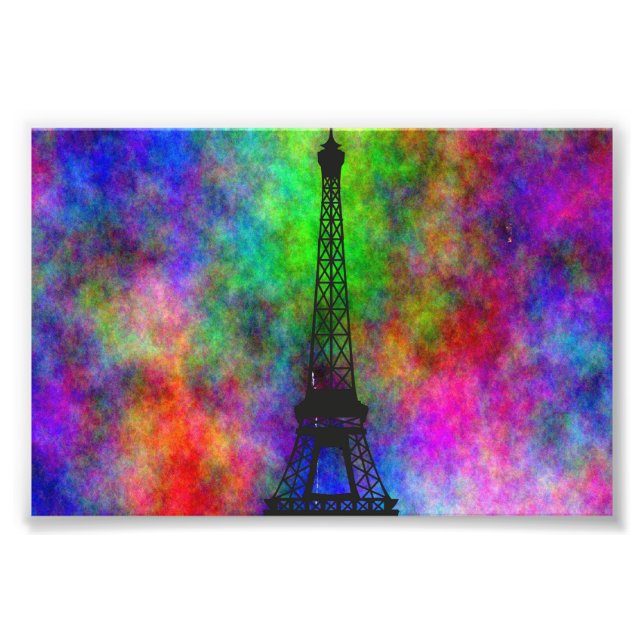 Beautiful Eiffel tower colourful cloth back effect Photo Print (Front)