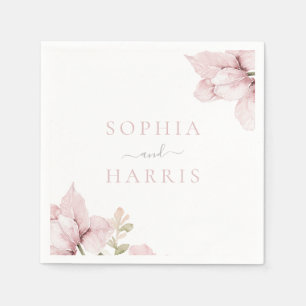 Beautiful Elegance Blush Floral Wedding Napkin
