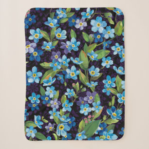 Beautiful elegance forget me not seamless pattern sherpa blanket