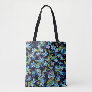 Beautiful elegance forget me not seamless pattern tote bag
