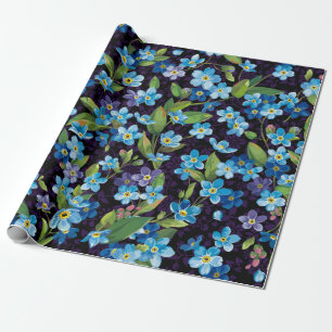 Beautiful elegance forget me not seamless pattern wrapping paper